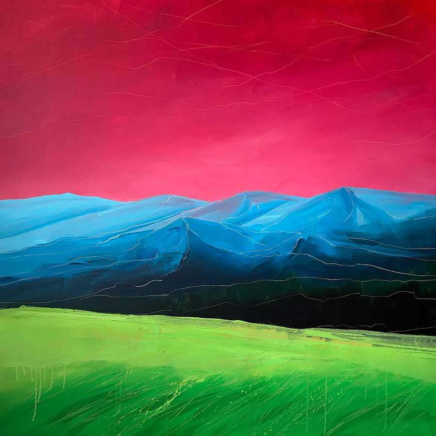 Зображення "Розкішне літо/2" від Хелен Маунт, розмір: 120 × 120 × 1 cm, матеріали: полотно, олія, медіум: Живопис, серія: Lush Summer
