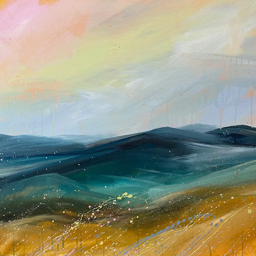Image of Autumn Talks/12 by Helen Mount, size: 60 × 60 × 2 cm, made of acrylic on canvas, Painting medium